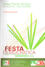 La copertina del programma della Festa Democratica 2009