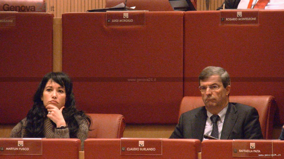 Claudio Burlando con la sua vice con delega all'urbanistica, Marilyn Fusco in Paladini (Idv)
