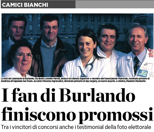 la foto manifesto del Burlando con i medici che saranno promossi