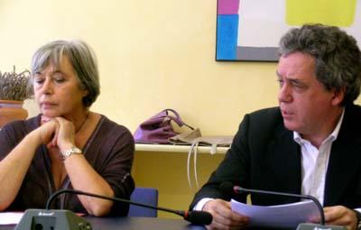 il sindaco Marta Vincenzi con il consulente per la promozione di Giunta e Città