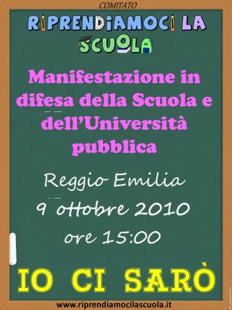 A Reggio Emilia per la Scuola e l'Università pubblica