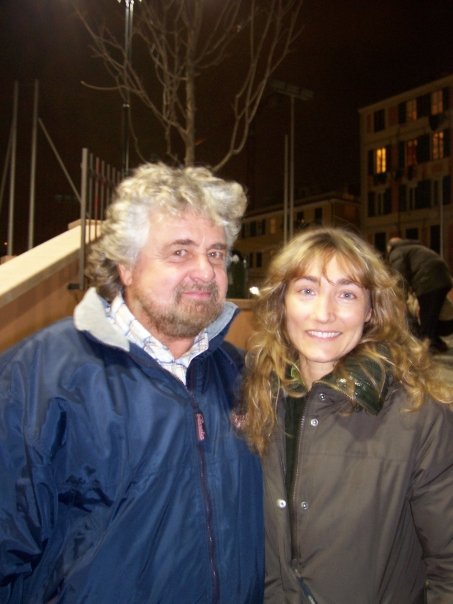 Manuela Cappello con Beppe Grillo