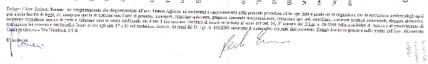 firma del Mandato all'avv. ROMANI dal sindaco Renato ZUNINO per l'Atto di Appello