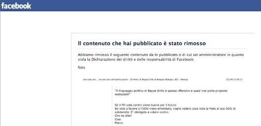 La censura su facebook, oscura quanto non gradito al M5S di Bologna